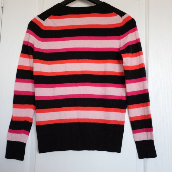 COPY - Italian black pink merino wool stripes jumper sweater - Picture 3 of 10